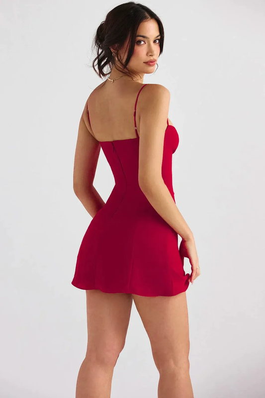 Rose Red Short Dress