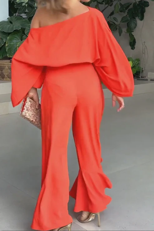 Coral Red Summer Jumpsuit