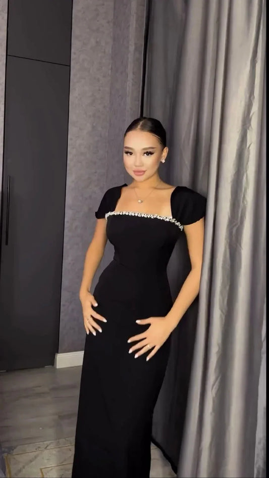 Imperial Black Maxi Dress