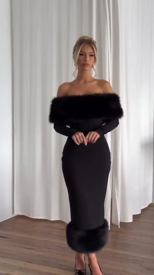 Clog Black Midi Dress