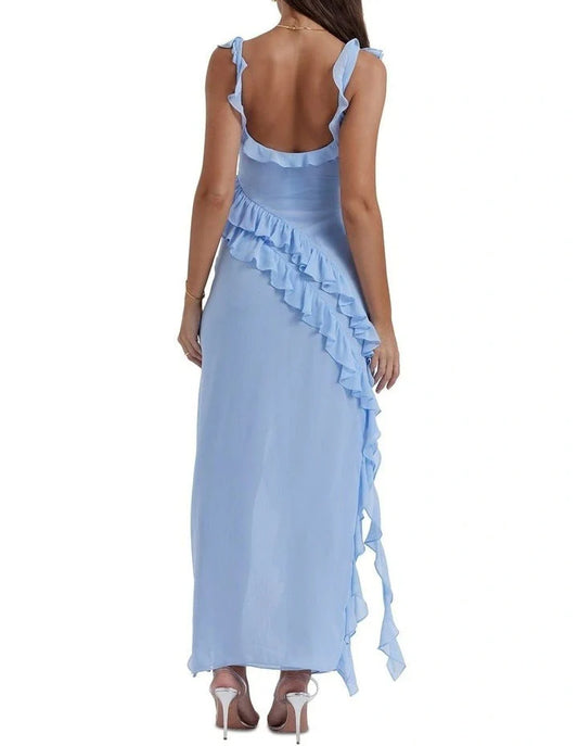 Coral Slit Maxi Dress