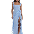 Coral Sky Blue Maxi Dress