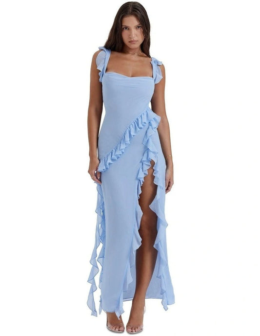 Coral Sky Blue Maxi Dress