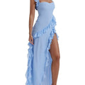 Coral Sky Blue Maxi Dress