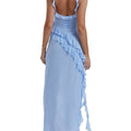 Coral Sky Blue Maxi Dress