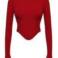 party wear red crop top-Westo India