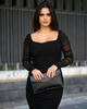 Ruched Sleeves Bodycon Dress