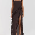 Coral Brown Maxi Dress