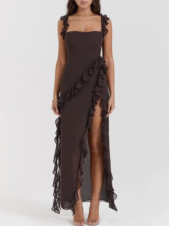 Coral Brown Maxi Dress