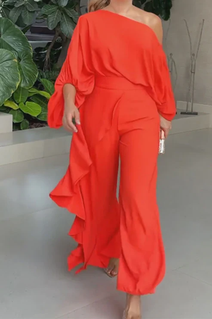 Coral Red Summer Jumpsuit