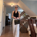 Black Waistcoat with White Pant Cord