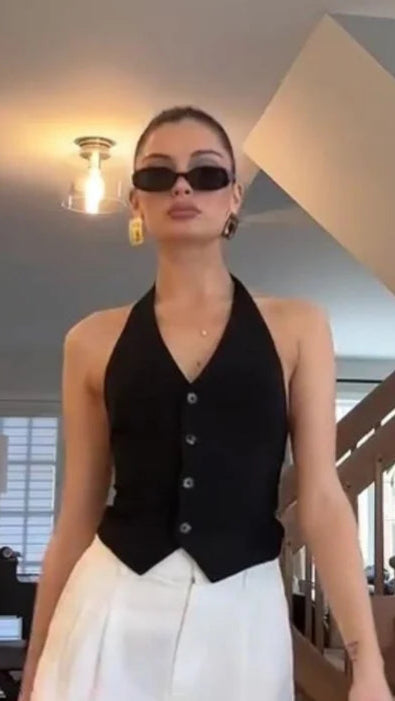 Black Waistcoat Top
