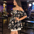 Amaira Black Floral Short Dress