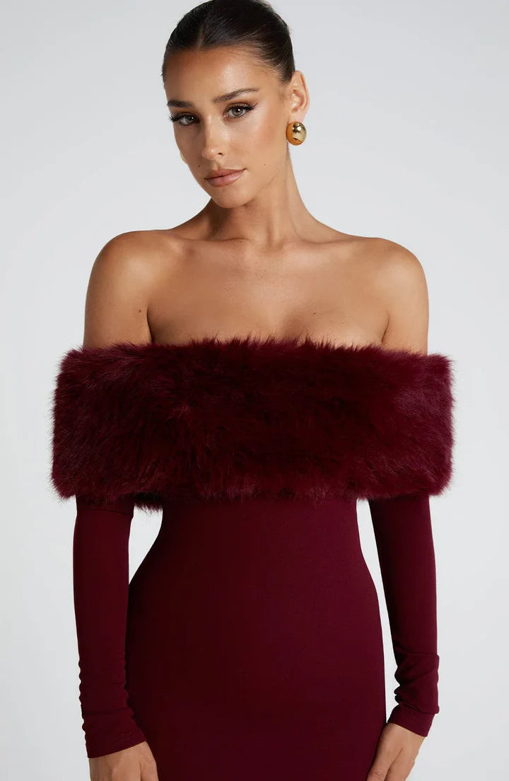 Clog Wine Midi Dress