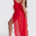 Coral Red Maxi Dress