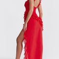 Coral Red Maxi Dress