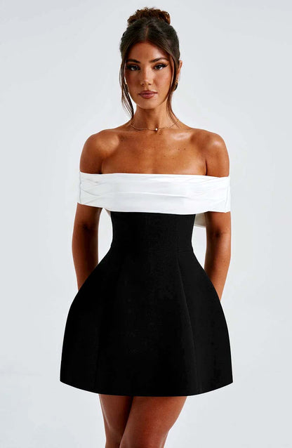 Elegant Back Bow Short Dress