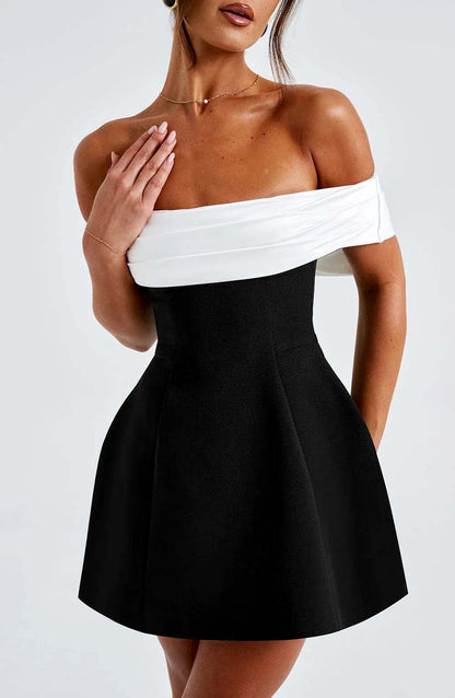 Elegant Back Bow Short Dress
