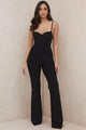 Black Deep Neck Sleeveless Jumpsuit For Women