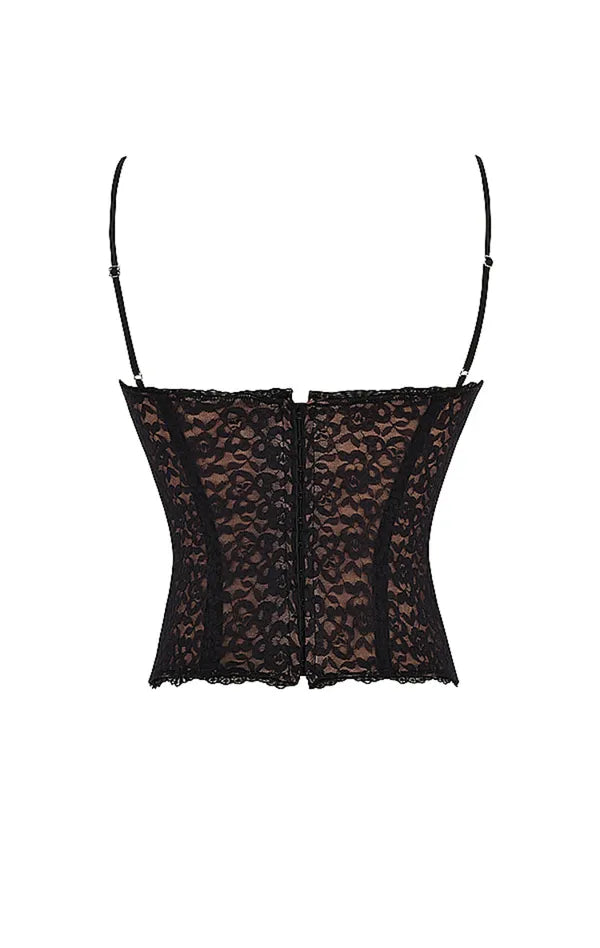 Black Stylish Net Wear Mesh Corset Top For Women