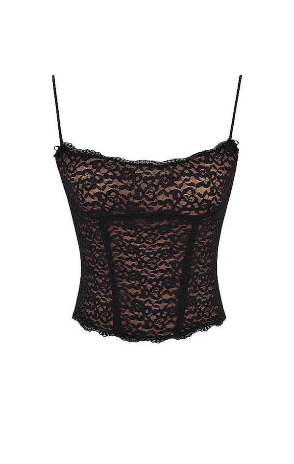 Black Stylish Net Wear Mesh Corset Top For Women