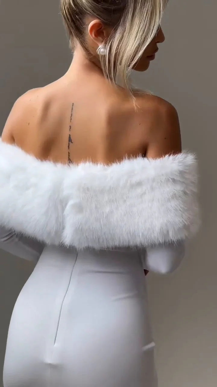 Clog White Midi Dress