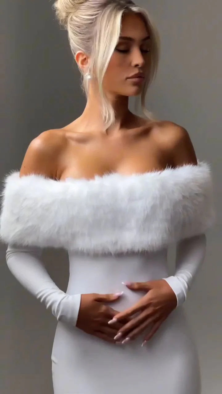 Clog White Midi Dress