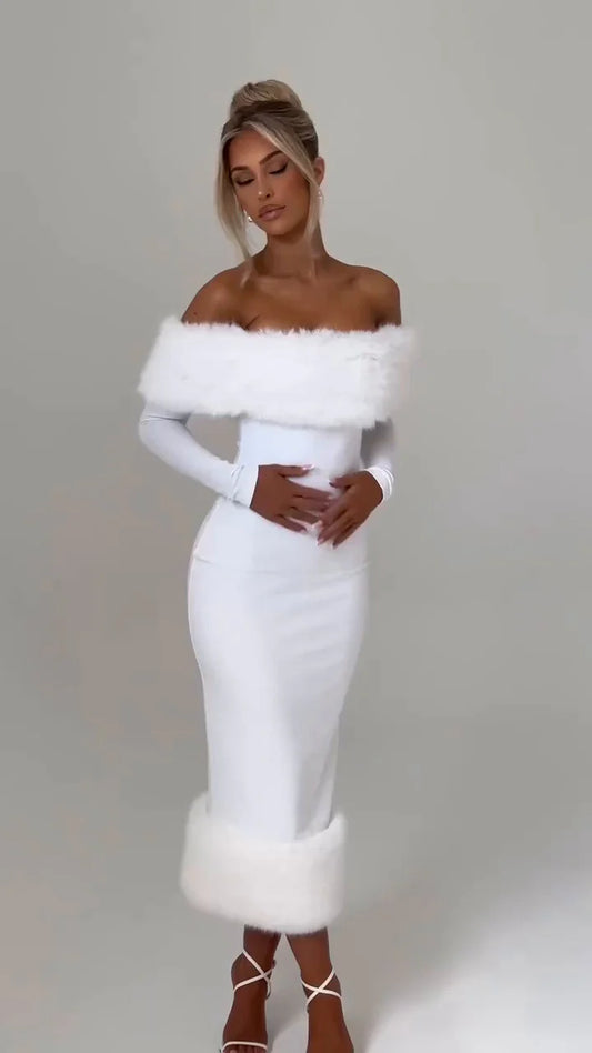 Clog White Midi Dress