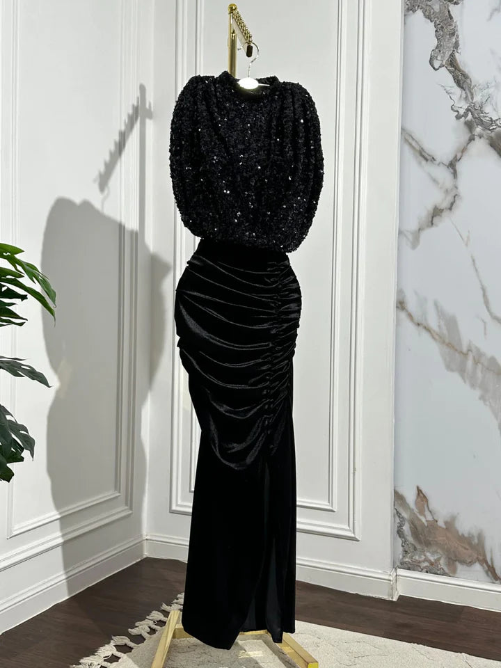 Nob Sparkle Black Maxi Dress