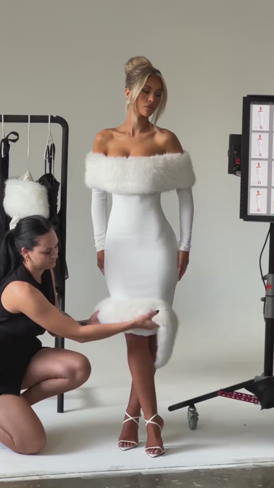 Clog White Midi Dress