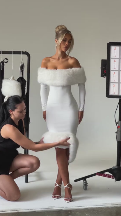 Clog White Midi Dress